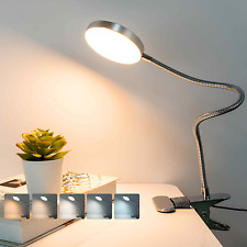 Clip on Lamp Reading Light 5 Color Modes 10 Brightness 10W 66 LED Eye Caring Met