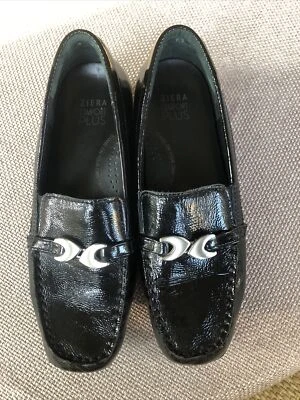 ZIERA Women EUR 38.5 US 8-8.5 Comfort Plus Black Leather Loafer Moccasin Shoes. - Image 1 of 4
