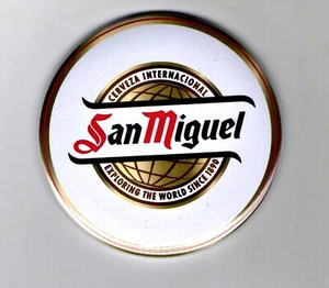 San Miguel Fridge Magnet Beer Mat Bar Ale 3" 75mm Blade Cerveza Sub lager - Picture 1 of 4
