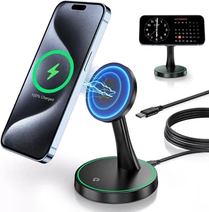 Magnetic Wireless Charger Stand 15W Fast Mag-Safe Charger for Iphone 16/16 Pro/1 - Picture 1 of 12