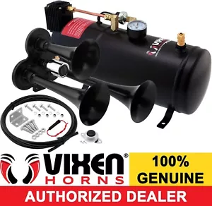TRAIN HORN KIT FOR TRUCK/CAR/PICKUP LOUD SYSTEM /1G AIR TANK /150PSI /3 TRUMPETS - Picture 1 of 7