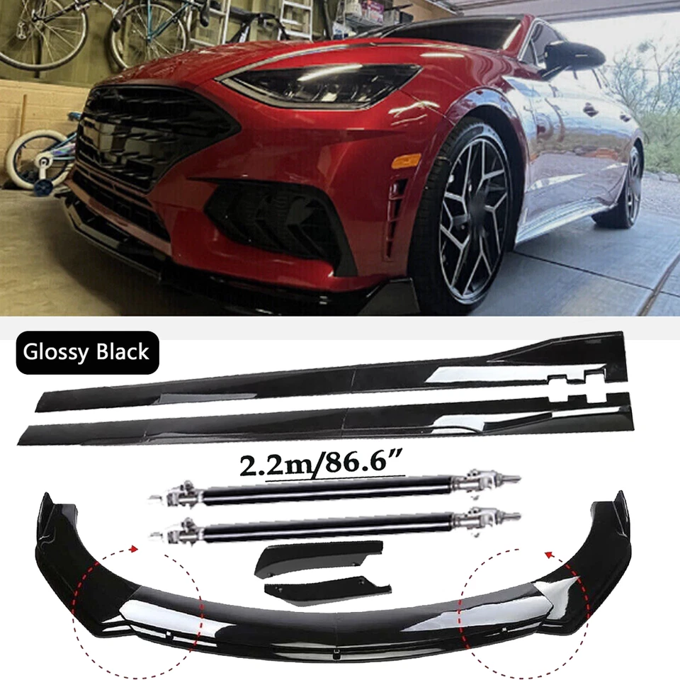 Front Bumper Spoiler Body Kit /Side Skirt/Strut Glossy Black For Hyundai Sonata - Изображение 1 из 4