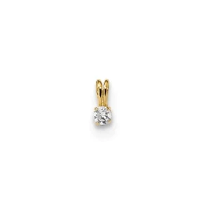 Real 14kt Yellow Gold Childrens Tiny CZ Colgante - Imagen 1 de 4