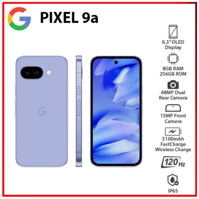 Google Pixel 9a 5G 8GB+256GB IRIS Unlocked Dual SIM Android Cell Phone - Image 1 of 4