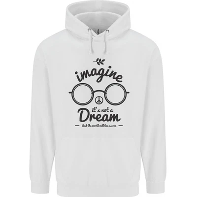Imagina Que No Es Un Sueño Mundo Paz Hippy Hombre Sudadera 80% Algodón - Imagen 1 de 4