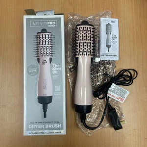 Conair Infiniti Pro the Knot Dr. All-in-One Compact Oval Dryer Brush Pink Open - Picture 1 of 3