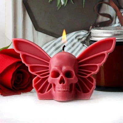 Бабочка череп силиконовая свеча форма гипсовая смола готические украшения рукоделие формы - Изображение 1 из 4