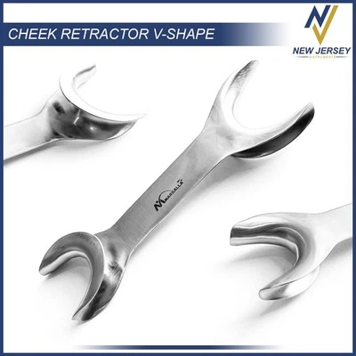 Dental Cheek Retractor V-Shape Double Ended Long Orthodontic Surgical Instrument - Image 1 of 4