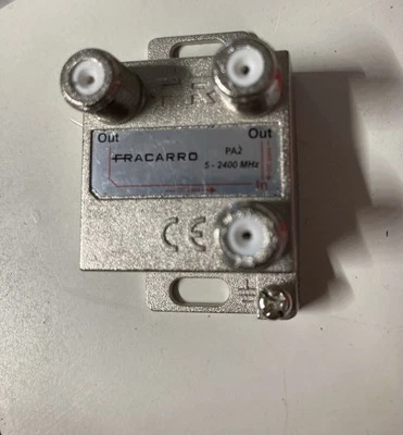 Partitore Fracarro PA2 da 2 uscite segnale 5-2400 mhz connettore f - Immagine 1 di 3