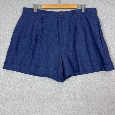 Polo Ralph Lauren Womens 16 Navy Blue 100% Linen Shorts - Image 1 of 4