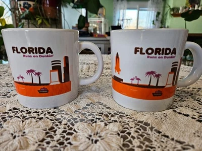 2 Dunkin Donuts FLORIDA Destination Coffee Mug Cup 2013 State Collection - Image 1 of 4