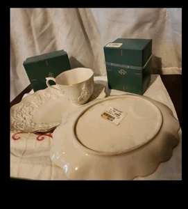 Lenox Holiday Hostess Giftware 2 juegos bandeja para bocadillos/taza perforadora caja/etiquetas nueva - Imagen 1 de 5