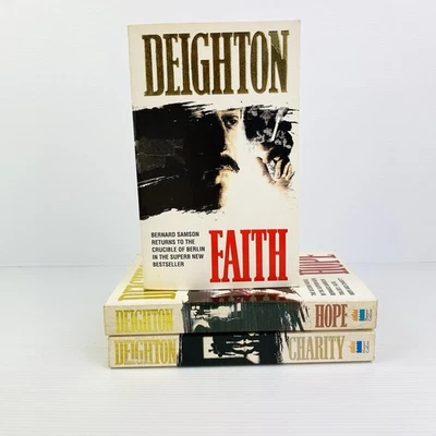 3x Len Deighton Faith Hope Charity Paperback Books Bernard Samson Trilogy Lot - image 1 of 4