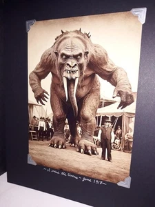 Vintage Circus Monster Photograph "Attic Find" 5"x7" Strange, Oddity, Halloween - Picture 1 of 2
