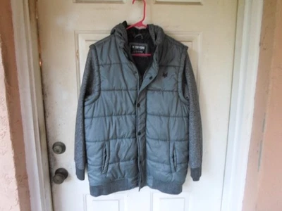 Zoo York Unbreakable Coat Hoodie Men's Puffer Vest Dark Gray Jacket Full Zip XL - Image 1 of 4