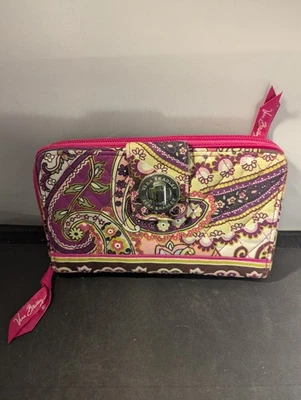 Cartera sin asas Vera Bradley pirueta rosa cierre giratorio cremallera alrededor retirada 8 X 5 pulgadas Foto 1 de 4