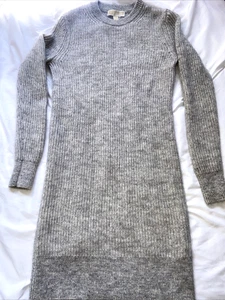 Michael Kors Ribbed Sweater Dress Womens XXS Mohair Merino Wool Viscose Grey - Picture 1 of 20