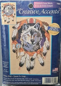 NATIVE WOLF Counted Cross Stitch Kit NEW Sealed Creative Accents #7984  - Picture 1 of 2