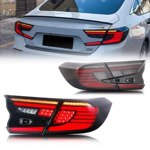 LED Tail Lights for Honda Accord 2018-2023 10th Gen Black Rear Lamps Assembly - Picture 1 of 5