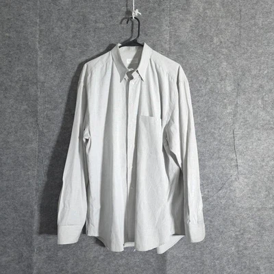 Camisa de vestir Canali Milano abotonada para hombre manga larga gris estampado talla 43 17 Foto 1 de 4