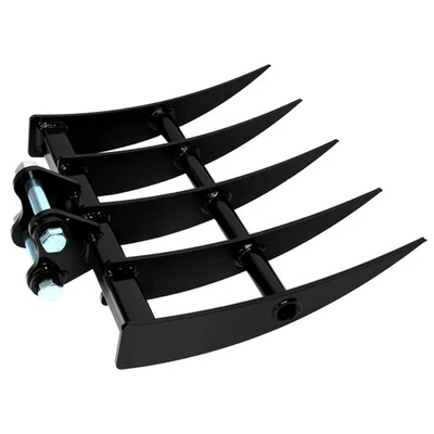 Mini Excavator Attachment Mini Digger Rake 490mm 25mm Pins - Image 1 of 4