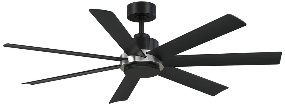 56" Fanimation Pendry Black and Nickel Outdoor Smart Ceiling Fan - Image 1 of 1