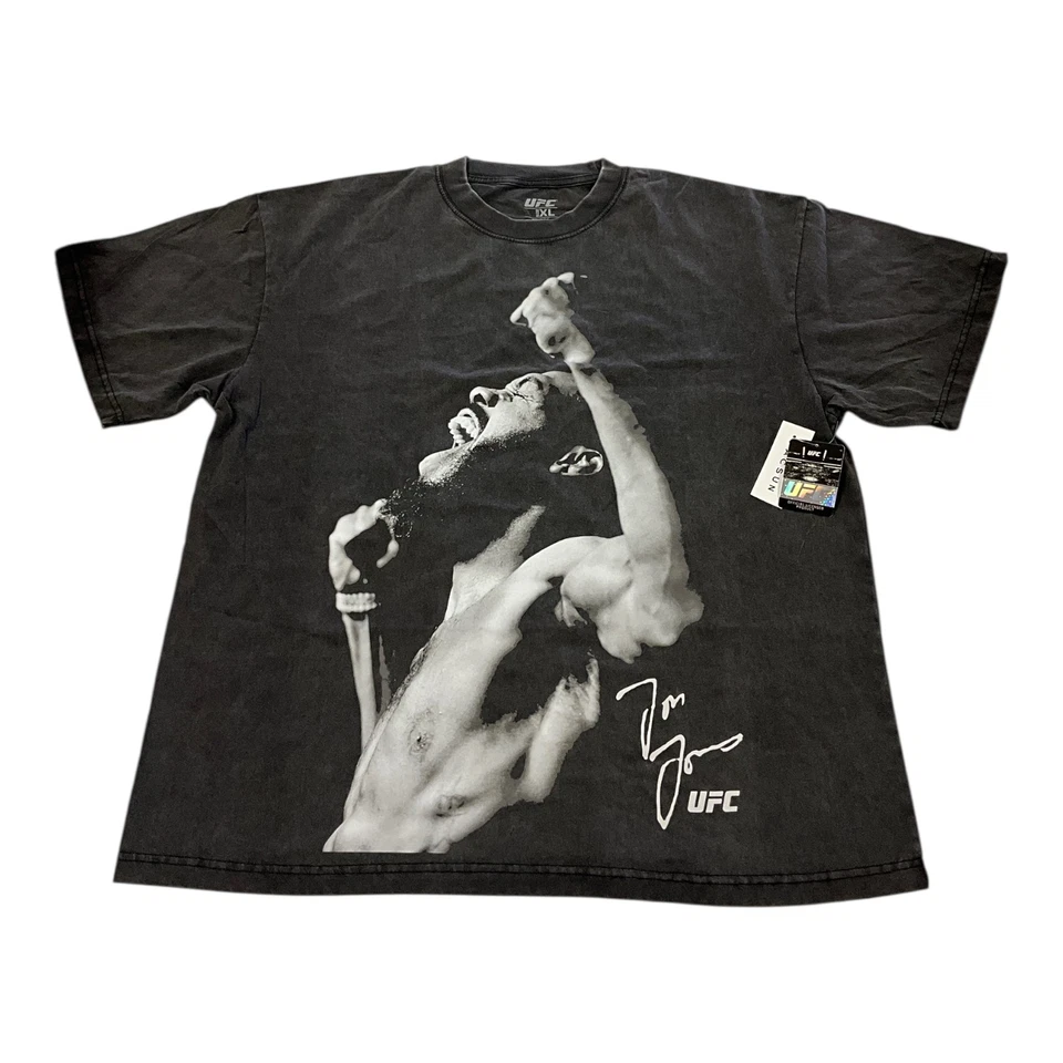 Jon Jones UFC T-Shirt Men’s L Black Vintage Fight Night Champion Bones Tee