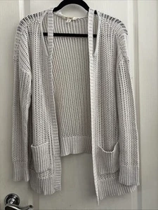 Francesca's Miami Open Cardigan Long Sleeve Cream Beige Woman’s Medium - Picture 1 of 9