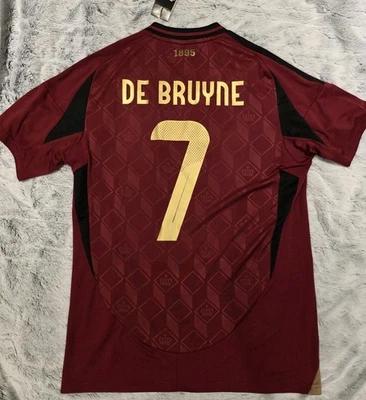 2024 Adidas Belgium Home Jersey Size M Original De Bruyne 7 IQ0769 — 第 1/4 张图片