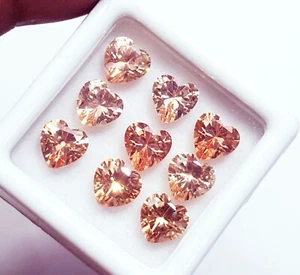 Padparadscha Saphir Herzform lose Edelstein 6x6 mm groß mit gratis Geschenk - Bild 1 von 10