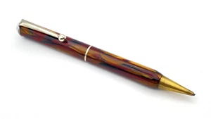 VINTAGE FRENCH PENCIL BROWN AND RED MARBLE MADE IN FRANCE IN WORKING CONDITION - Foto 1 di 3