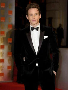 Mens Black Velvet Smoking Jacket Elegant Wedding Party Wear Dinner Blazer Coat - Picture 1 of 4