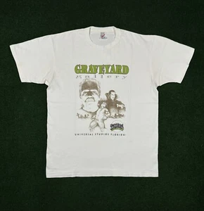 Vintage 90s Universal Studios Florida Monsters Graveyard Gallery T-Shirt XL - Picture 1 of 5