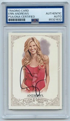 Erin Andrews Signed Auto 2012 Topps Allen & Ginter #75 Reporter Fox Psa/Dna Slab - Image 1 of 2
