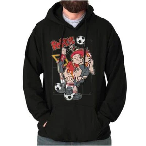 Popeye Olive Oyl Bluto Cartoon Soccer Team Hoodie Hooded Sweatshirt Men Women - Picture 1 of 7