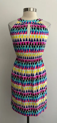 Vestido de seda sin mangas con estampado de diamantes Kate Spade talla 2 Foto 1 de 4