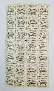 FULLER BRUSH COMPANY Stamps Full Sheet EXPECT BRUSHES Rare 1940's - Picture 1 of 2