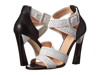 Новый в коробке $1,095 Calvin Klein коллекции VERA тканые сандалии кожаные каблуки туфли 37/7 - Изображение 1 из 4