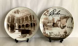 Pair Habana Landmarks Cuba Collection Miami Herald Ltd Edition 9.25” dia. Plates - Picture 1 of 14