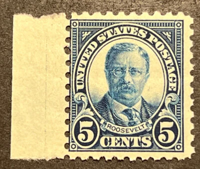 Travelstamps:  US Stamps Scott # 586 MINT OG NH  5 CENT 1924 THEODORE ROOSEVELT - Image 1 of 4