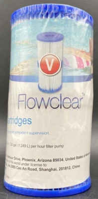 Pool V Filter Replacement Cartridge Bestway Flowclear 58168 Twin Pack 2 Filter - Image 1 of 4