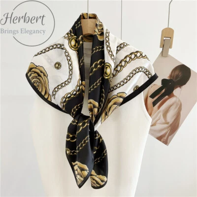 Cadena Camelia 90cm Crepe Satén Seda Bufanda Mantón Seda Morera Foto 1 de 4