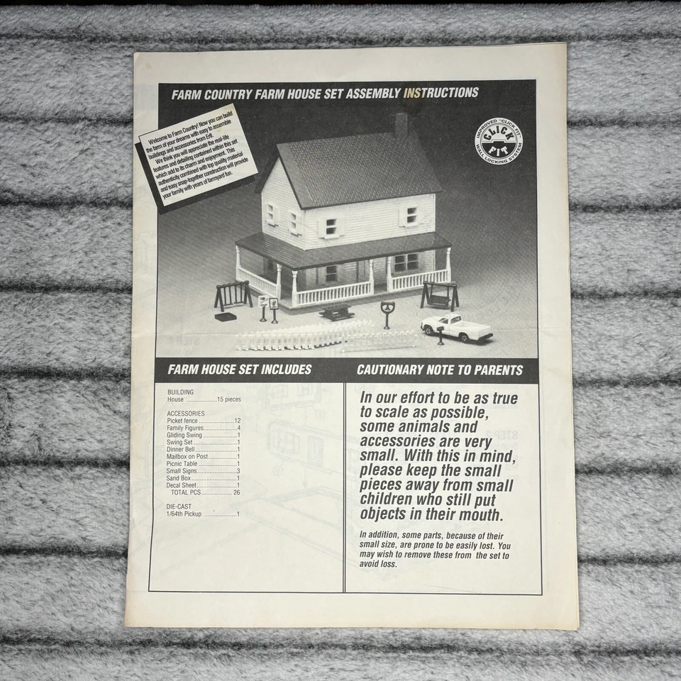 Vintage ERTL Farm Country Farmhouse Assembly Manual – Complete Instruction Guide - Image 1 of 4