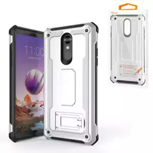 Reiko LG Stylo 4 Case with Kickstand in Silver | MaxStrata - Picture 1 of 4