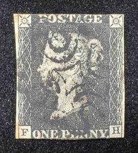 Great Britain UK – 1840 1d Penny Black (F–H), Black Maltese Cross Cancel, Used - Picture 1 of 2