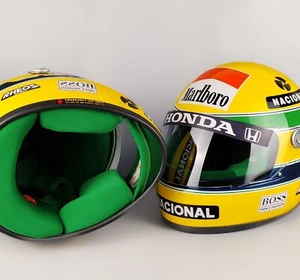 Ayrton Senna 1991 Helmet - 1:1 Scale - Inverted BOSS - GP Brasil (DOT- INMETRO) - Picture 1 of 7