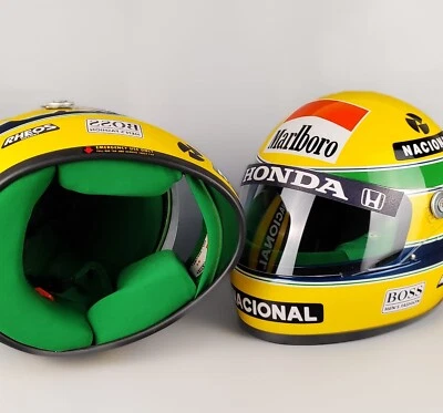Ayrton Senna 1991 Helmet - 1:1 Scale - Inverted BOSS - GP Brasil (DOT- INMETRO) - Image 1 of 4