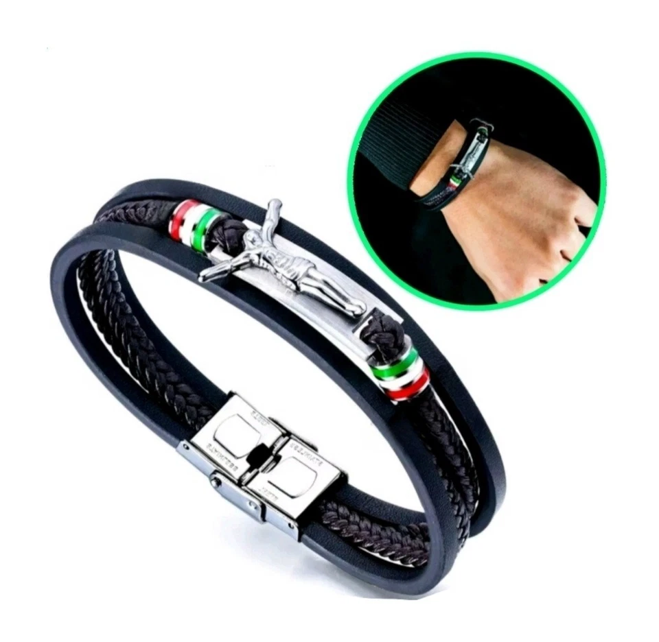 Armband Italien Flagge Italienische Fahne Modeschmuck Armschmuck Jesus Symbol  - Bild 1 von 2