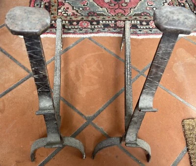 Paire de Chenets Grand Foyer 50x51 Cm - Photo 1/4