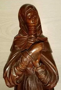 ANCIENNE STATUE RELIGIEUX/BOIS/XXème/LA VIERGE PLEUREUSE/H.82cm/EGLISE/MADONNA - Picture 1 of 7